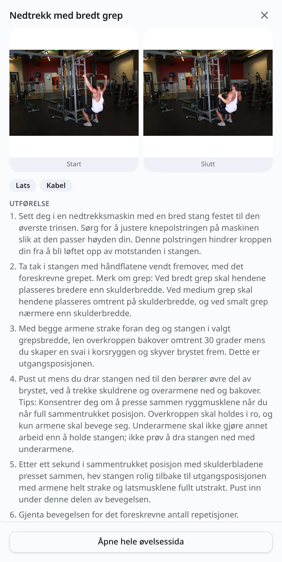 Se hvordan øvelsen gjøres